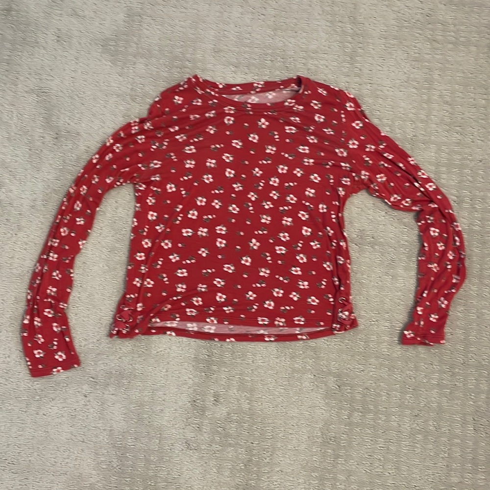 Girls red floral top